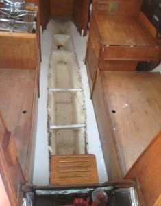 boat interior varnishing